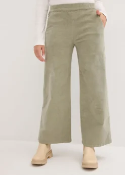 Pantalón de pana con cintura cómoda, high waist Mujer Pantalones