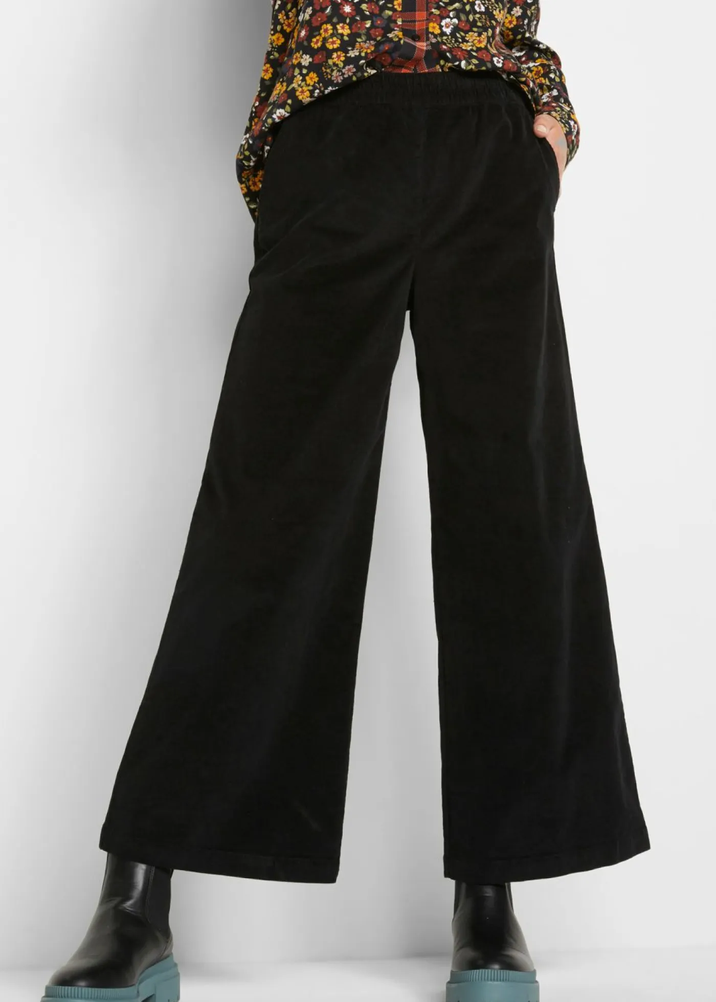 Sale Pantalón de pana con cintura cómoda, high waist Mujer Pantalones