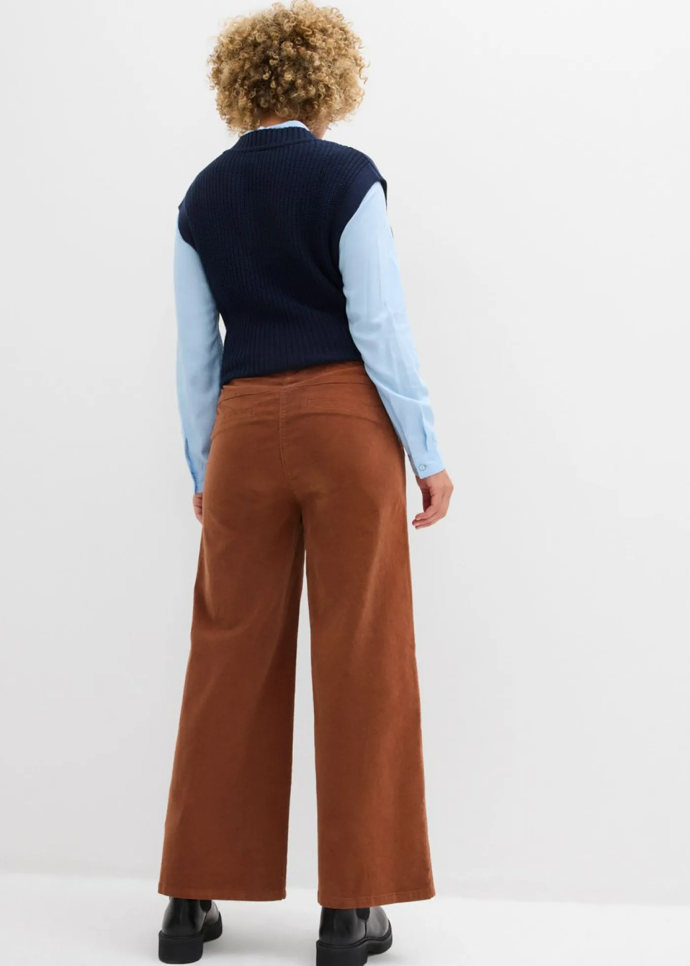 Best Pantalón de pana con cintura cómoda, high waist Mujer Pantalones