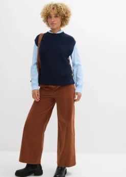 Best Pantalón de pana con cintura cómoda, high waist Mujer Pantalones