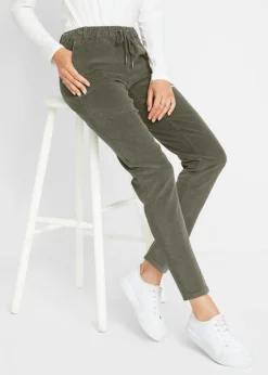 Clearance Pantalón de pana con cordón Mujer Pantalones