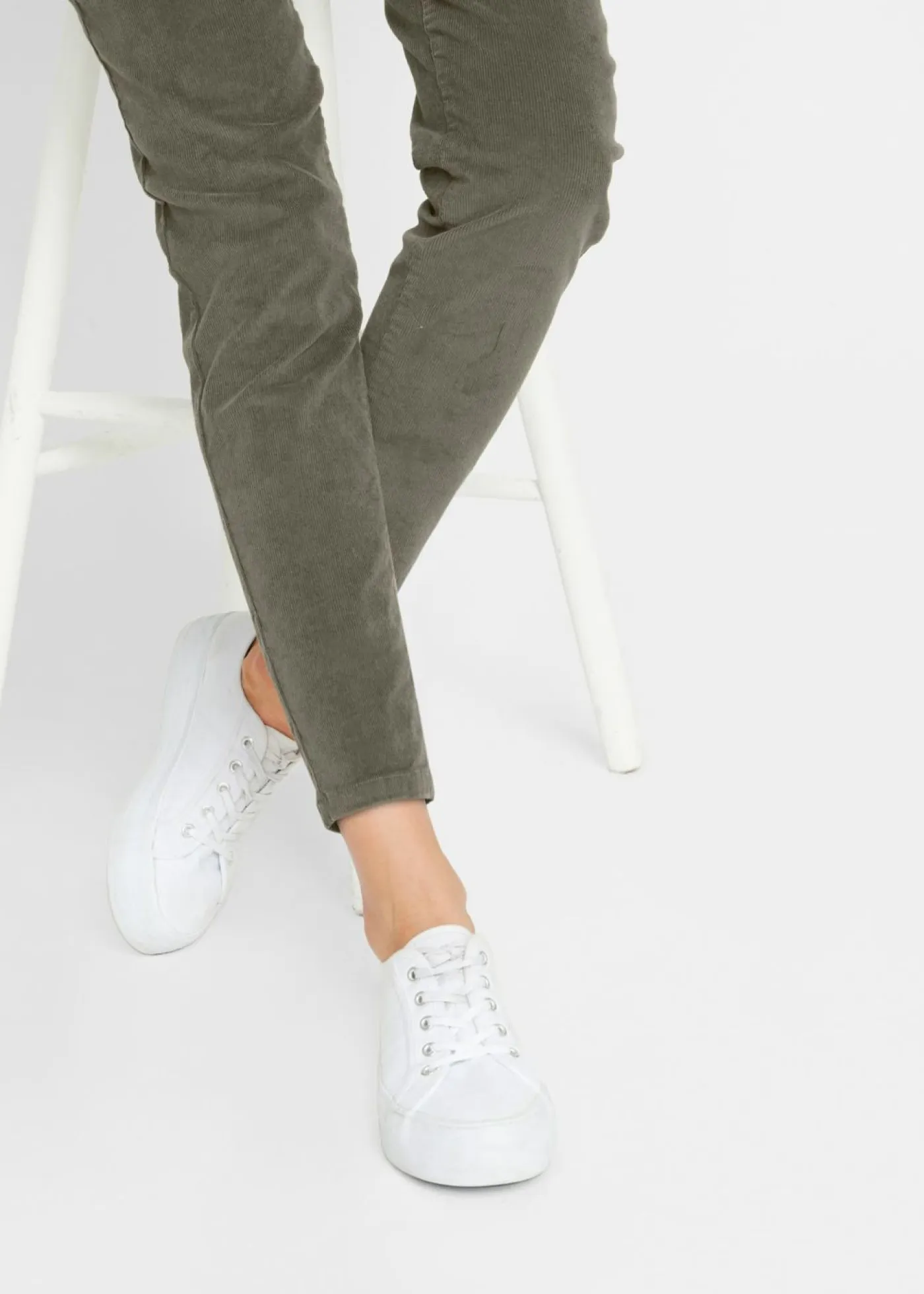 Clearance Pantalón de pana con cordón Mujer Pantalones