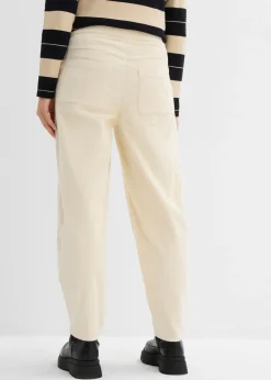New Pantalón de pana con corte barrel Mujer Pantalones