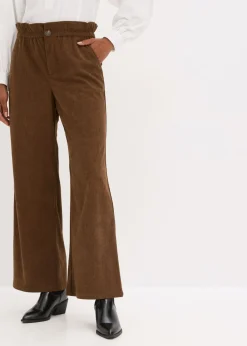 Discount Pantalón de pana con perneras anchas Mujer Pantalones