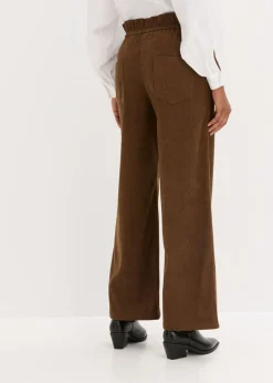 Discount Pantalón de pana con perneras anchas Mujer Pantalones