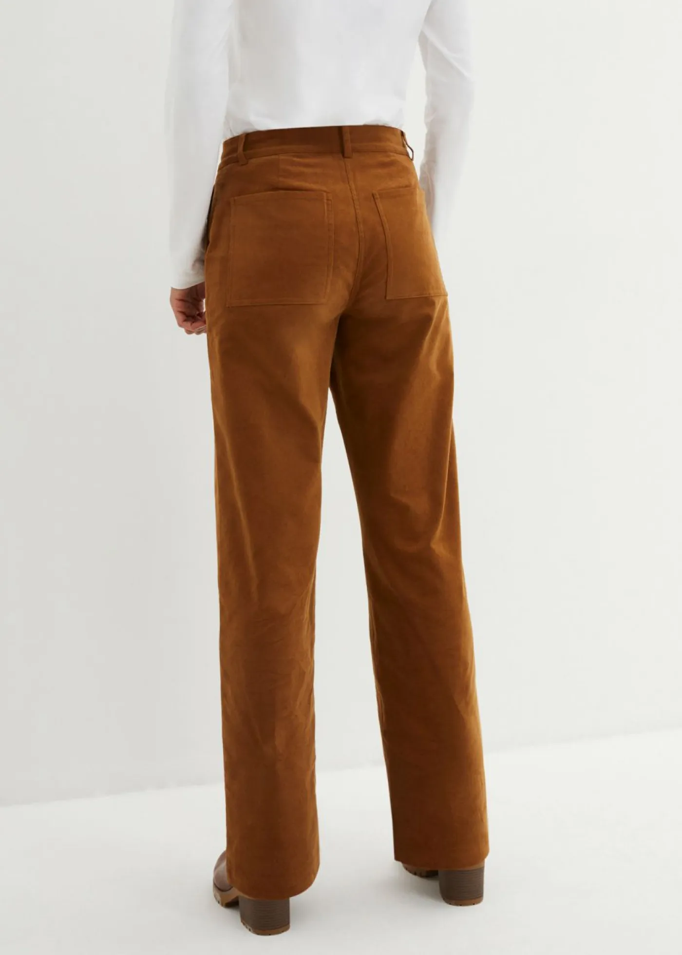 Best Pantalón de pana de algodón orgánico con elástico Mujer Pantalones