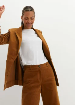 Best Pantalón de pana de algodón orgánico con elástico Mujer Pantalones