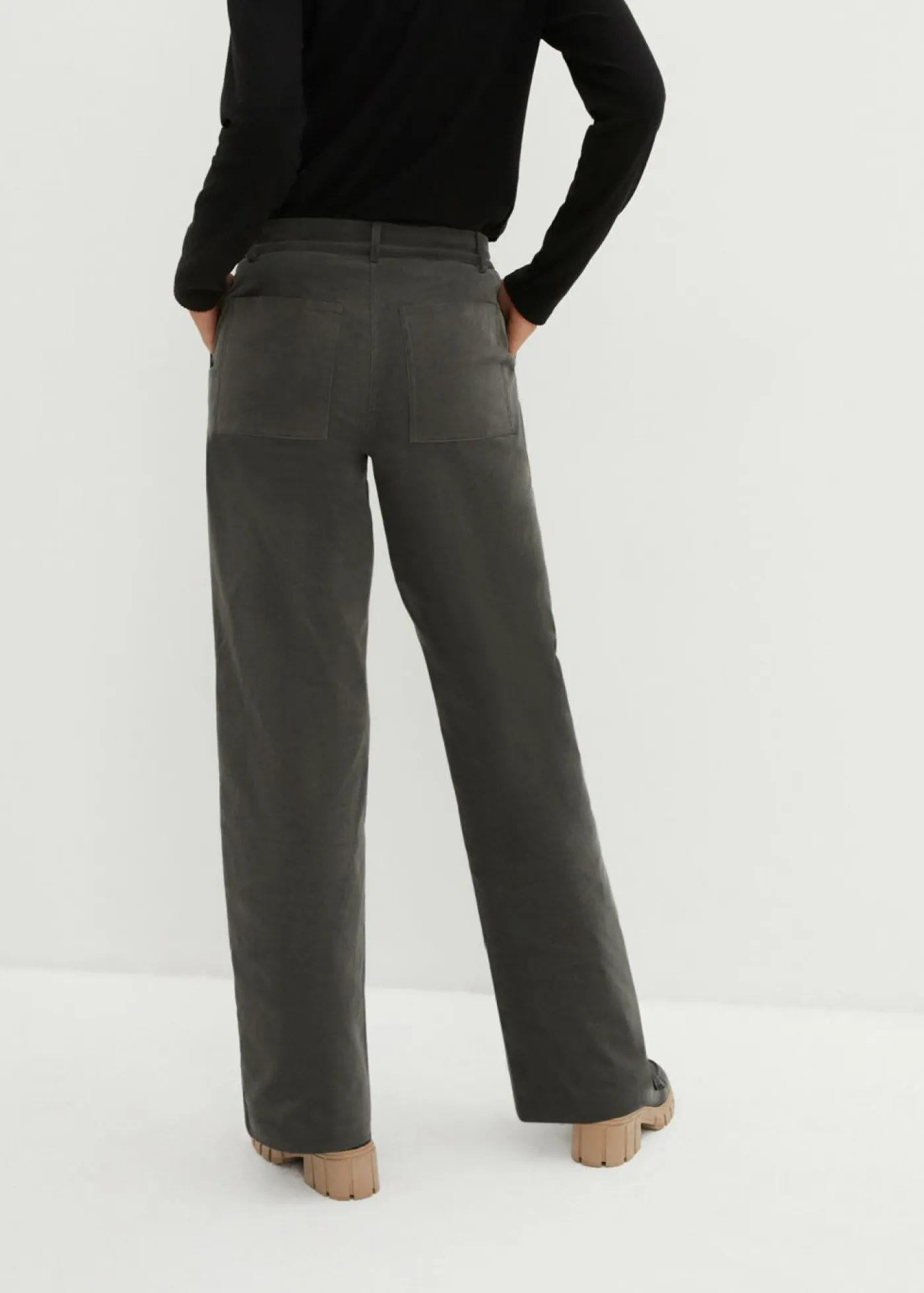 Discount Pantalón de pana de algodón orgánico con elástico Mujer Pantalones