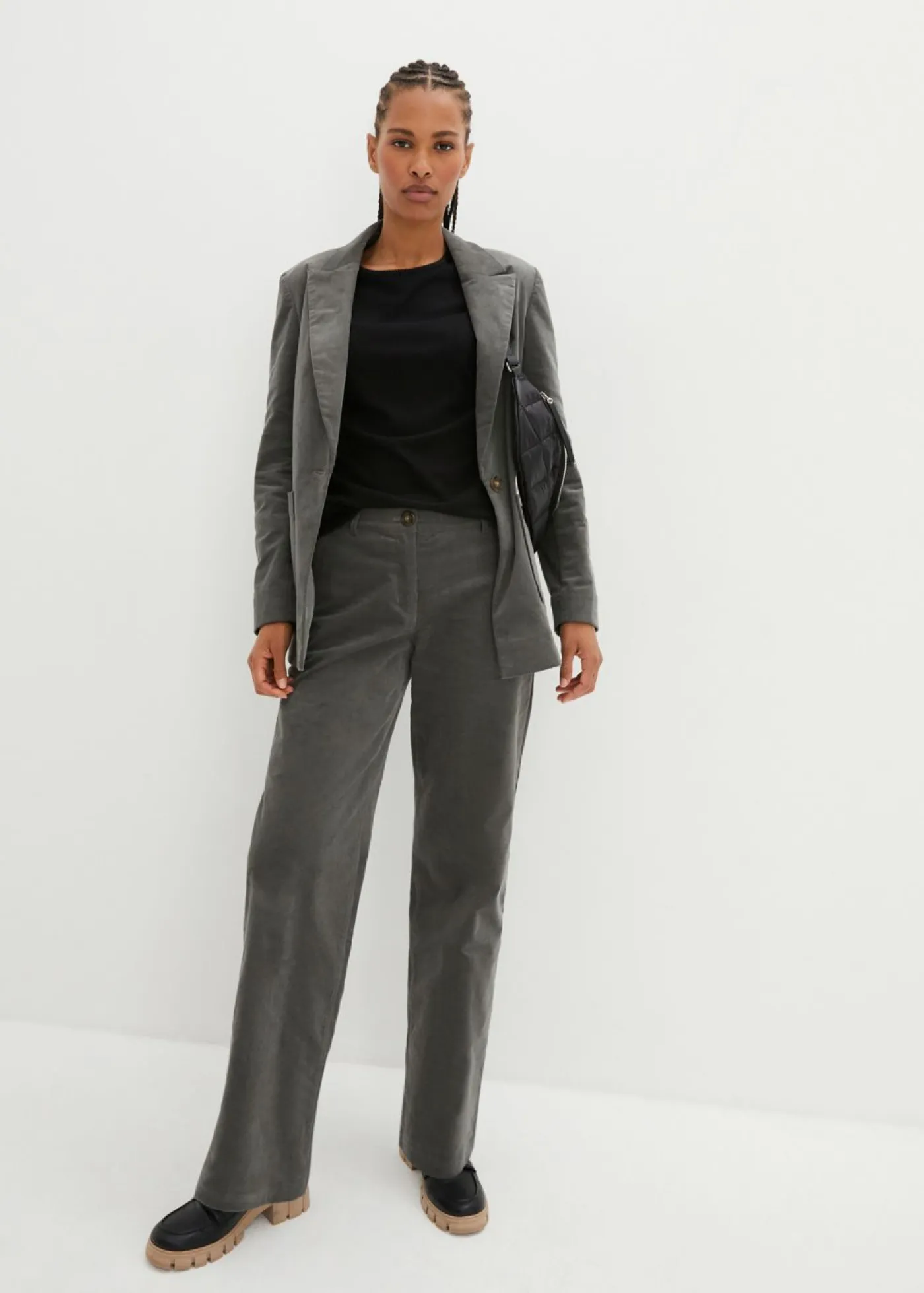 Discount Pantalón de pana de algodón orgánico con elástico Mujer Pantalones