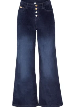 Pantalón de pana de algodón con elástico Mujer Pantalones