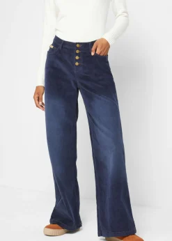 Pantalón de pana de algodón con elástico Mujer Pantalones