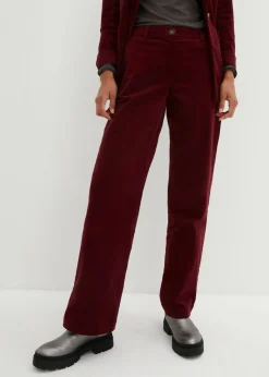 Best Pantalón de pana de algodón orgánico con elástico Mujer Pantalones