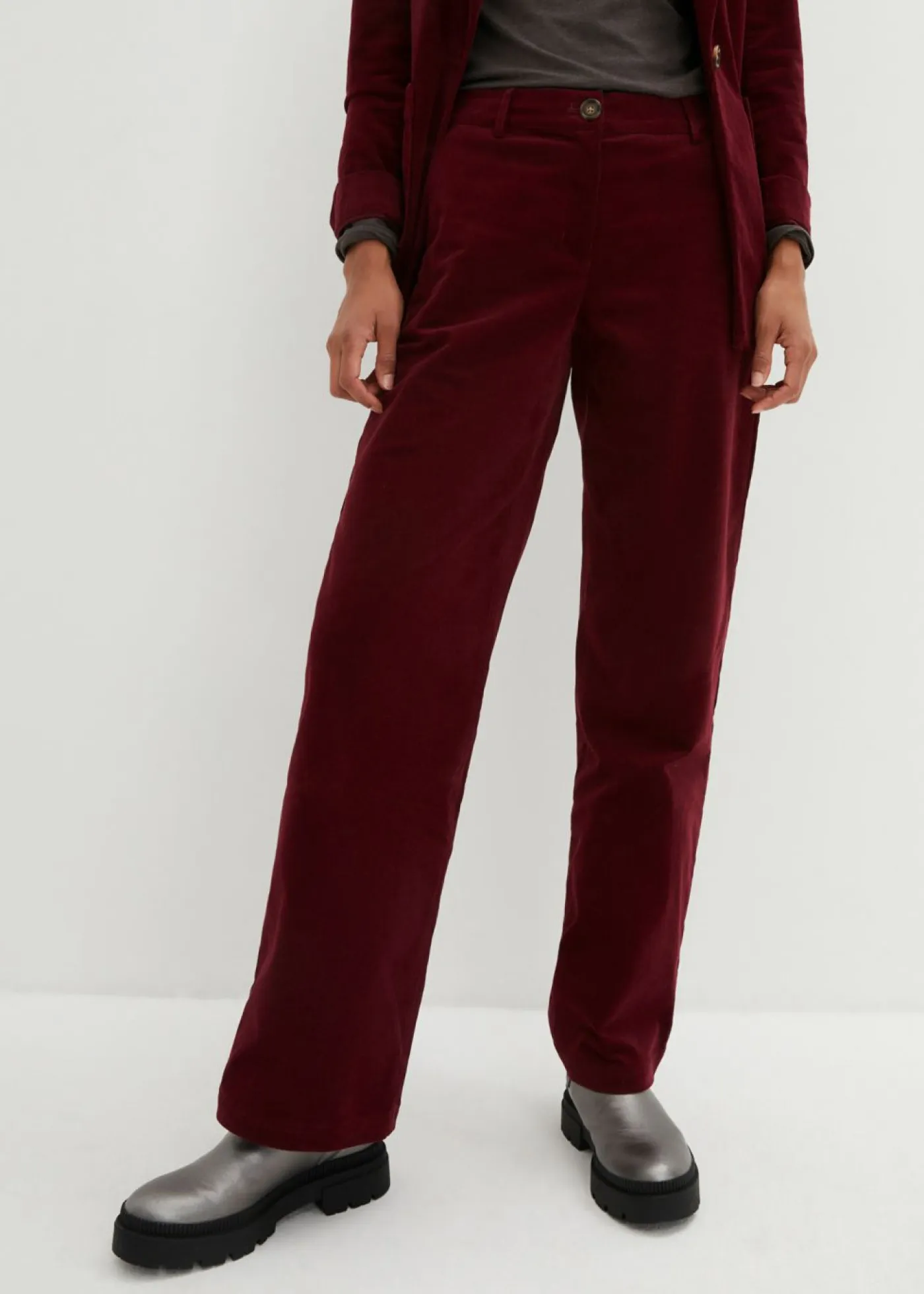 Best Pantalón de pana de algodón orgánico con elástico Mujer Pantalones