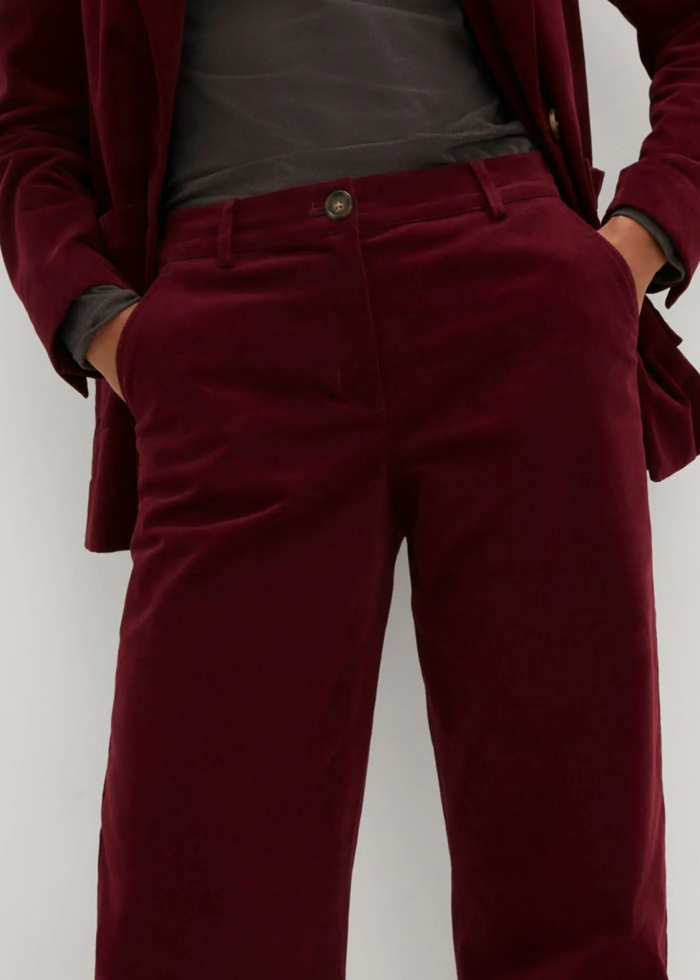 Best Pantalón de pana de algodón orgánico con elástico Mujer Pantalones