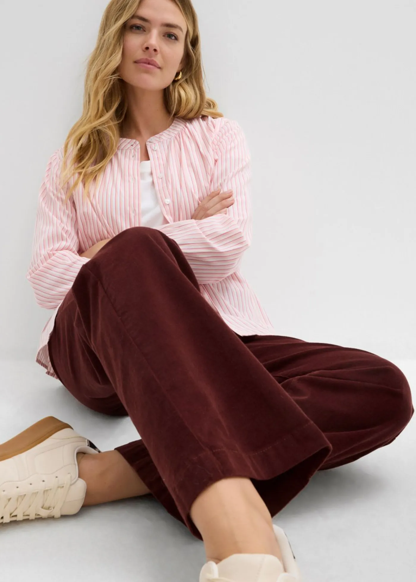 Sale Pantalón de pana de mezcla de algodón Mujer Pantalones