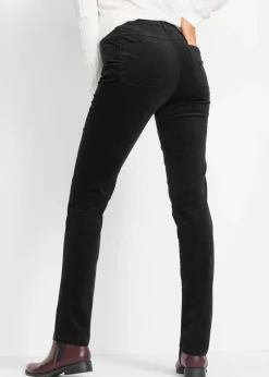 Online Pantalón de pana elástica con corte slim Mujer Pantalones