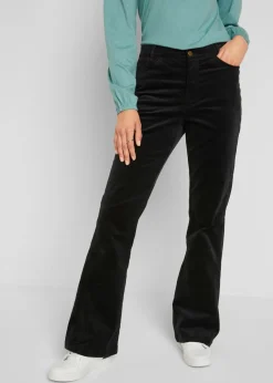 Outlet Pantalón de pana elástico con cómoda cintura high waist Mujer Pantalones