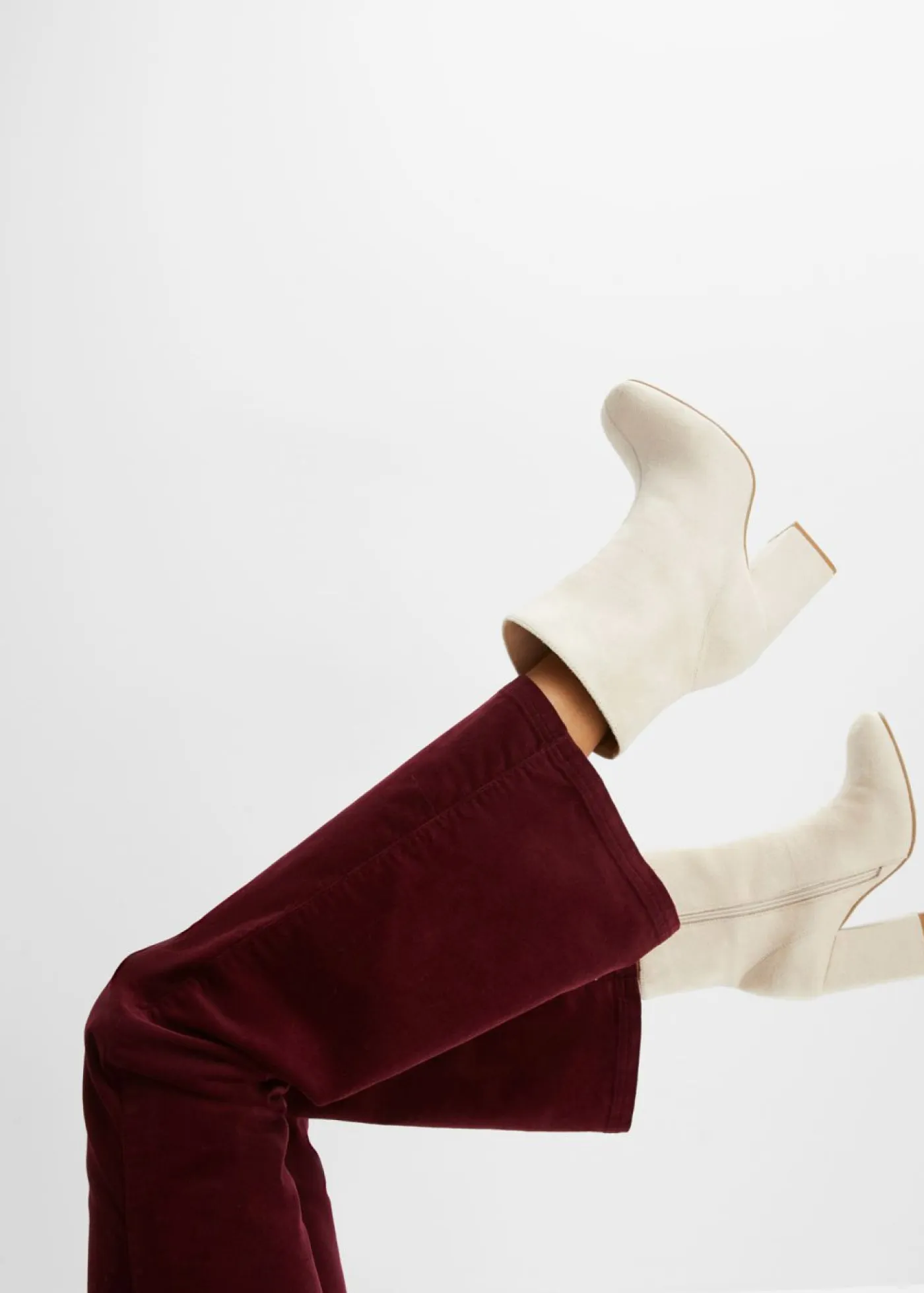 New Pantalón de pana elástico con cómoda cintura high waist Mujer Pantalones