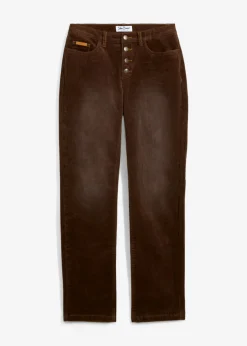 Hot Pantalón de pana elástico de corte ancho Mujer Pantalones