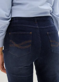 Pantalón de pana elástico de corte ancho Mujer Pantalones