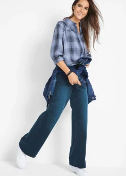 Clearance Pantalón de pana elástico de corte ancho Mujer Pantalones