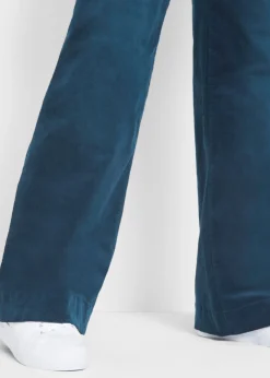 Clearance Pantalón de pana elástico de corte ancho Mujer Pantalones