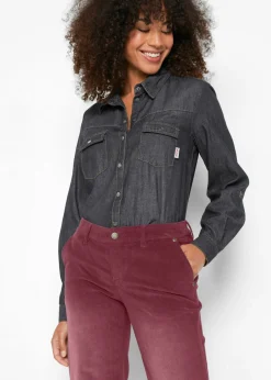 New Pantalón de pana elástico de corte ancho Mujer Pantalones
