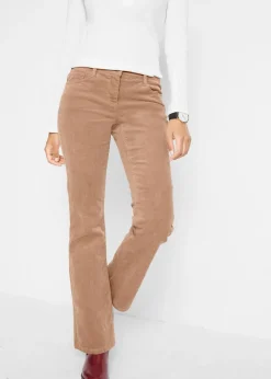 Sale Pantalón de pana elástico de corte recto Mujer Pantalones