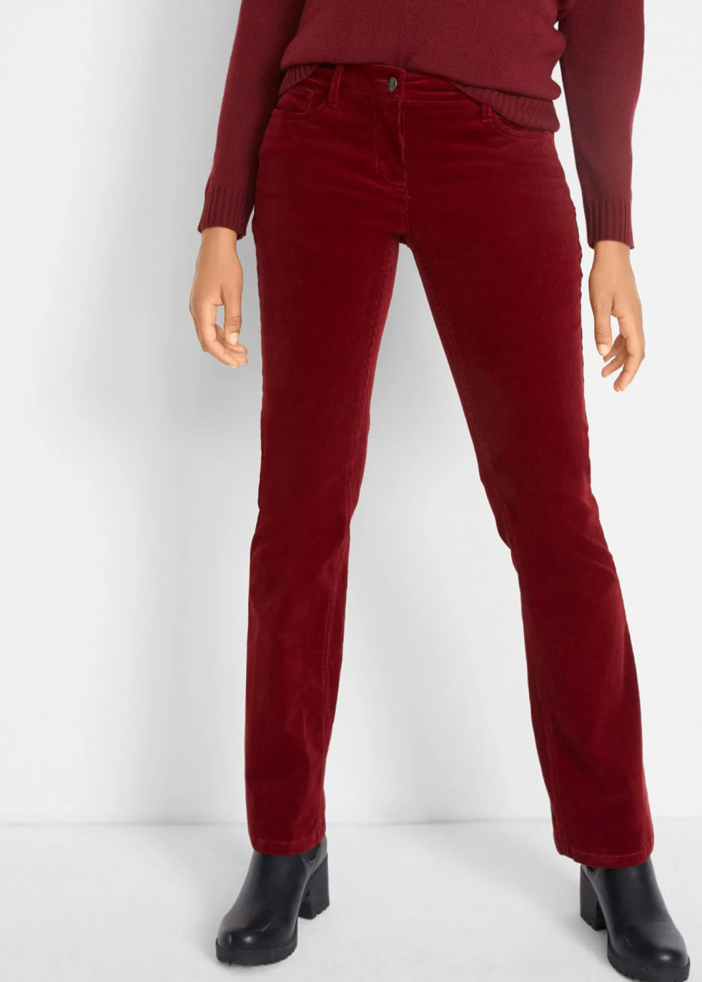 Discount Pantalón de pana elástico de corte recto Mujer Pantalones