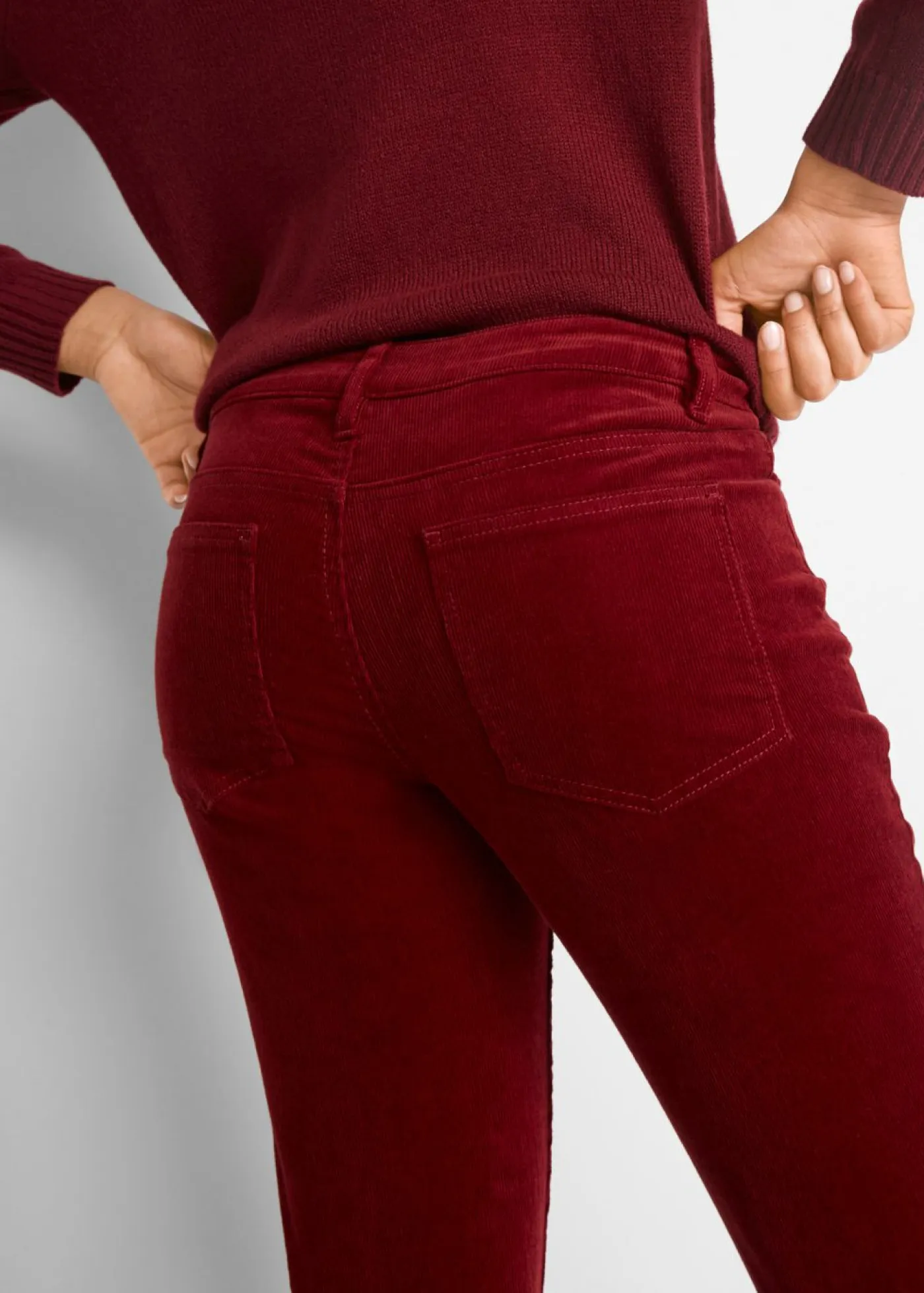 Discount Pantalón de pana elástico de corte recto Mujer Pantalones