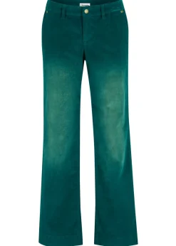 Best Pantalón de pana elástico de corte ancho Mujer Pantalones