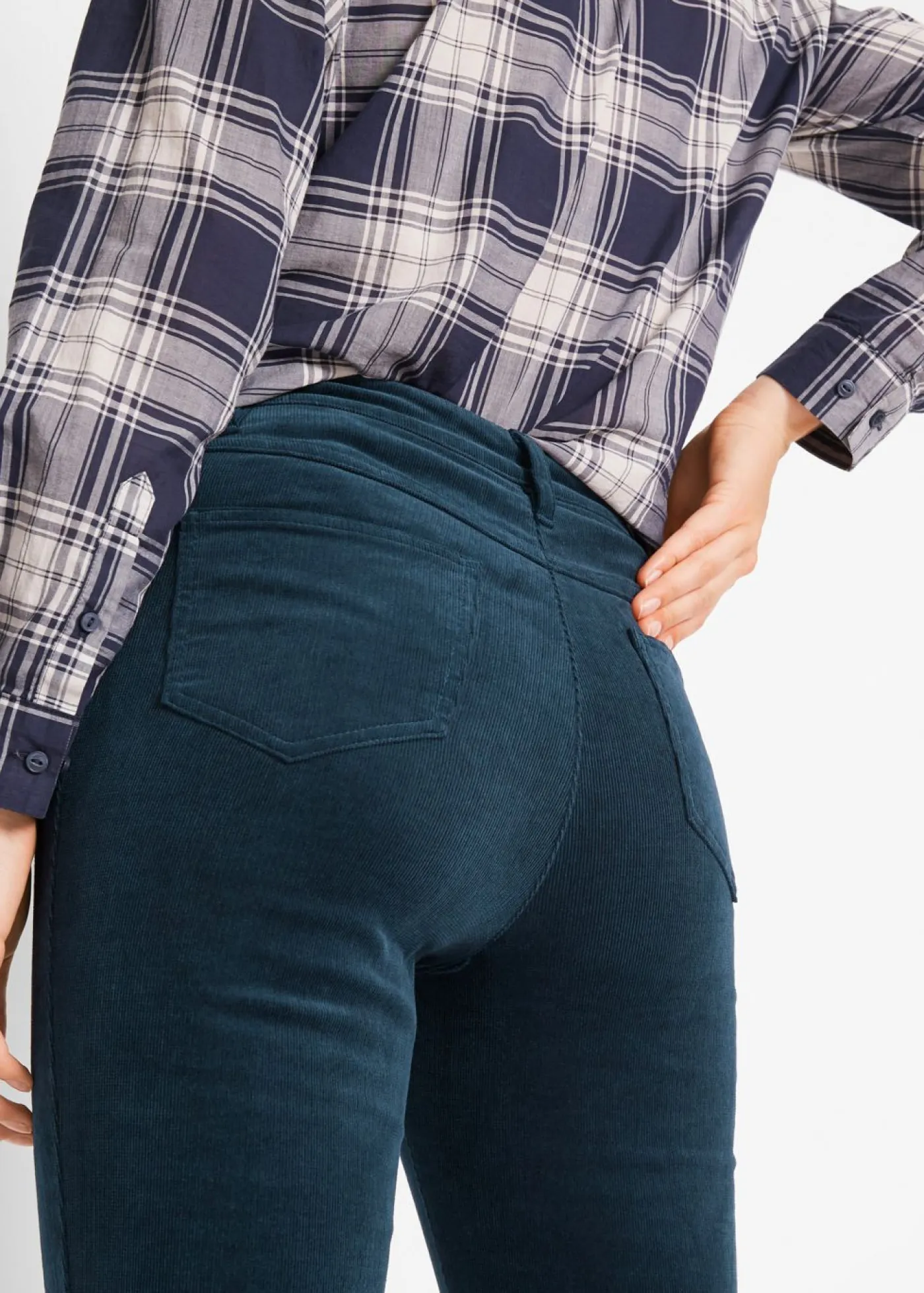 Pantalón de pana elásticos, straight Mujer Pantalones