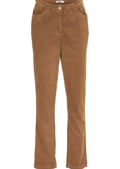 Online Pantalón de pana elásticos, straight Mujer Pantalones