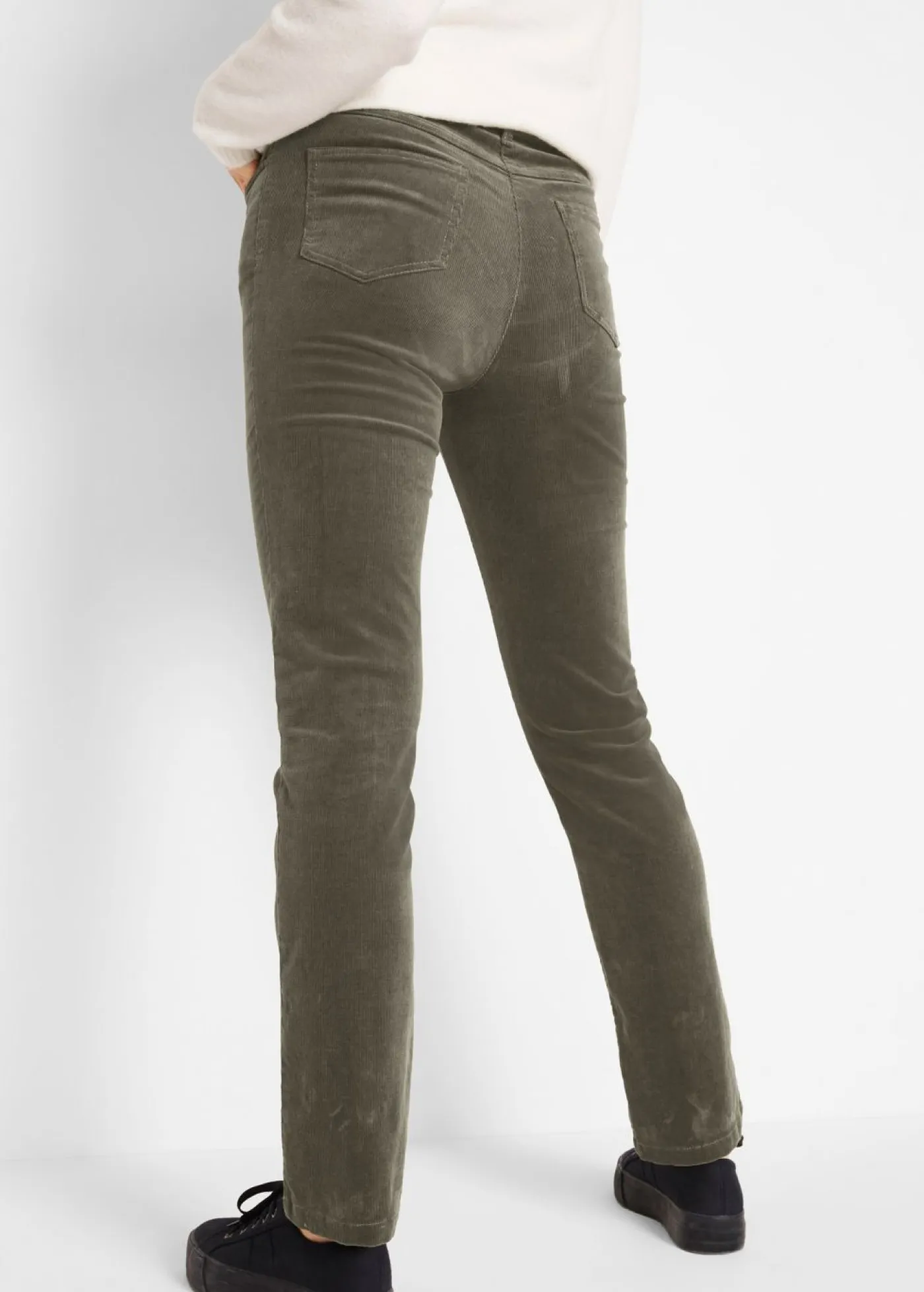 Pantalón de pana elásticos, straight Mujer Pantalones