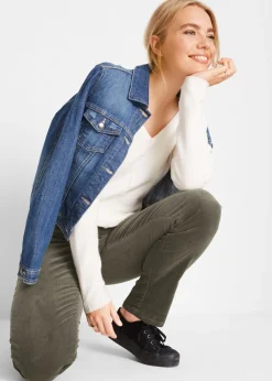 Pantalón de pana elásticos, straight Mujer Pantalones