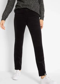 Outlet Pantalón de pana elásticos, straight Mujer Pantalones
