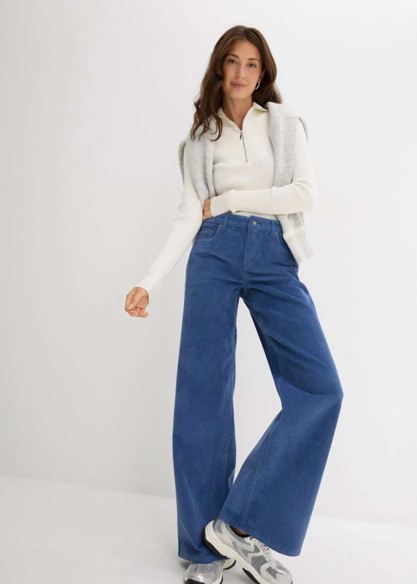Discount Pantalón de pana en mezcla de algodón elástico Mujer Pantalones