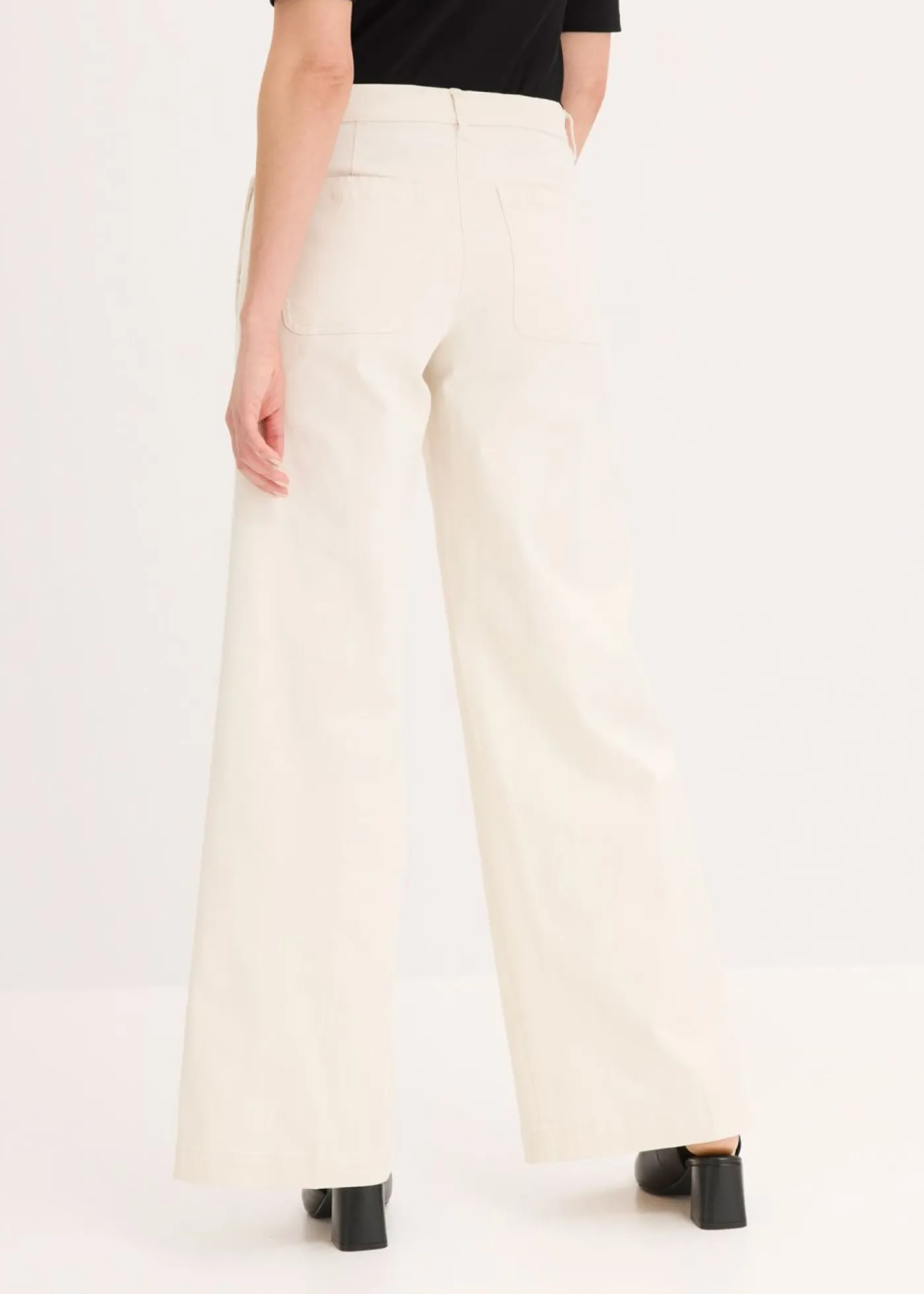 Hot Pantalón de pernera ancha con elástico Mujer Pantalones