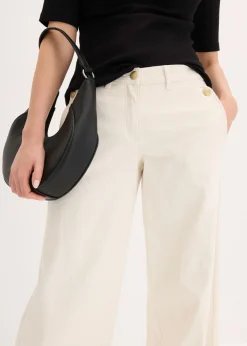 Hot Pantalón de pernera ancha con elástico Mujer Pantalones