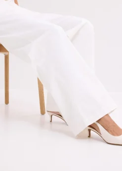Outlet Pantalón de pernera ancha con elástico Mujer Pantalones