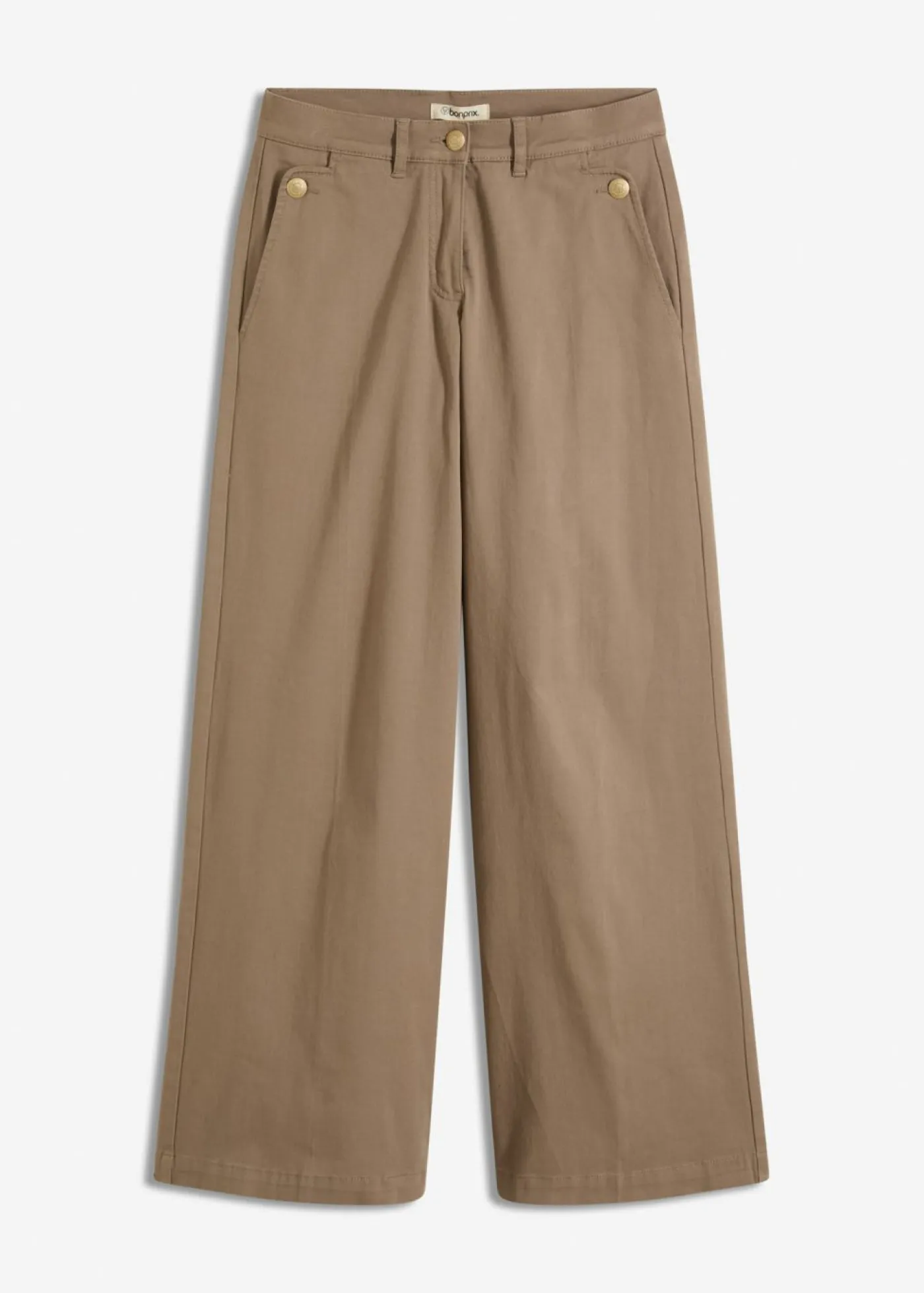 New Pantalón de pernera ancha con elástico Mujer Pantalones
