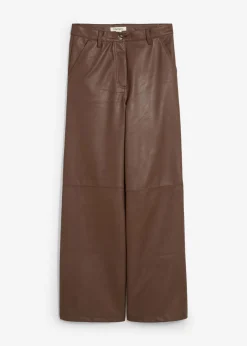 Pantalón de piel sintética Mujer Esenciales|Pantalones