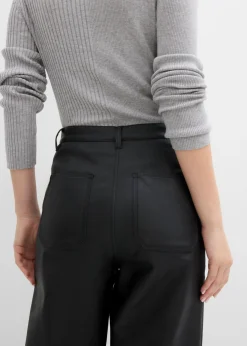 Online Pantalón de piel sintética Mujer Esenciales|Pantalones