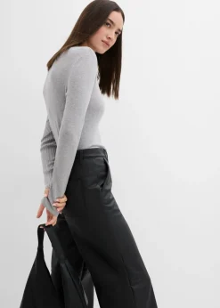 Online Pantalón de piel sintética Mujer Esenciales|Pantalones