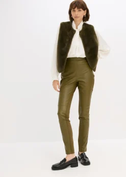 Sale Pantalón de piel sintética en mezcla Punto di Roma Mujer Pantalones