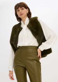 Sale Pantalón de piel sintética en mezcla Punto di Roma Mujer Pantalones