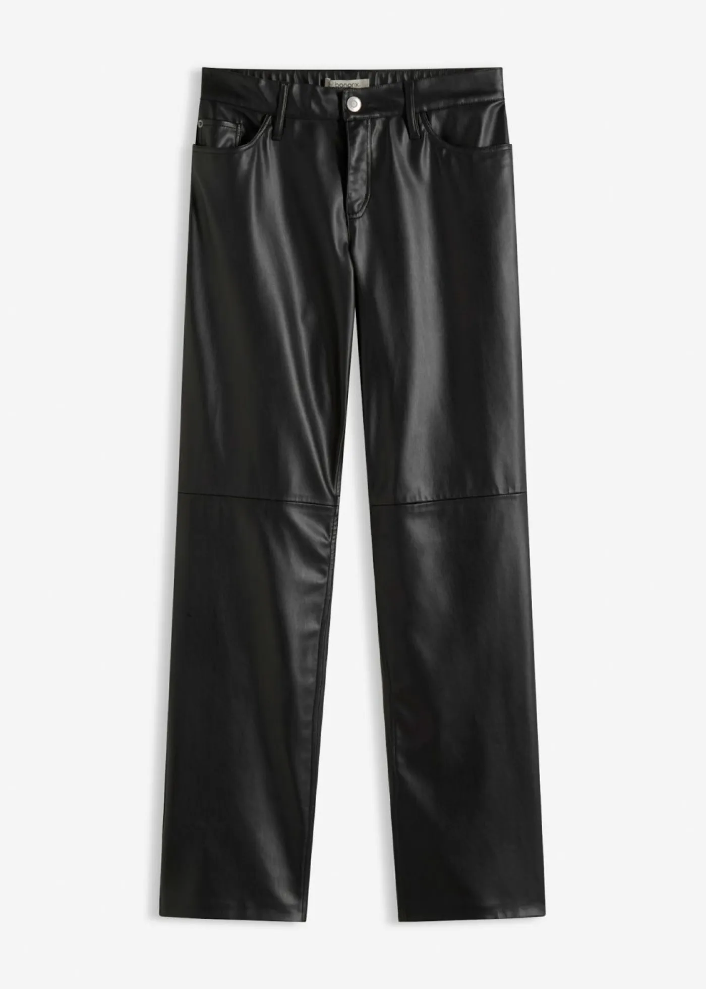 Pantalón de piel sintética con cintura cómoda Mujer Pantalones