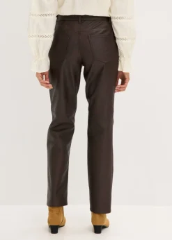 Best Pantalón de piel sintética con efecto desgastado Mujer Pantalones