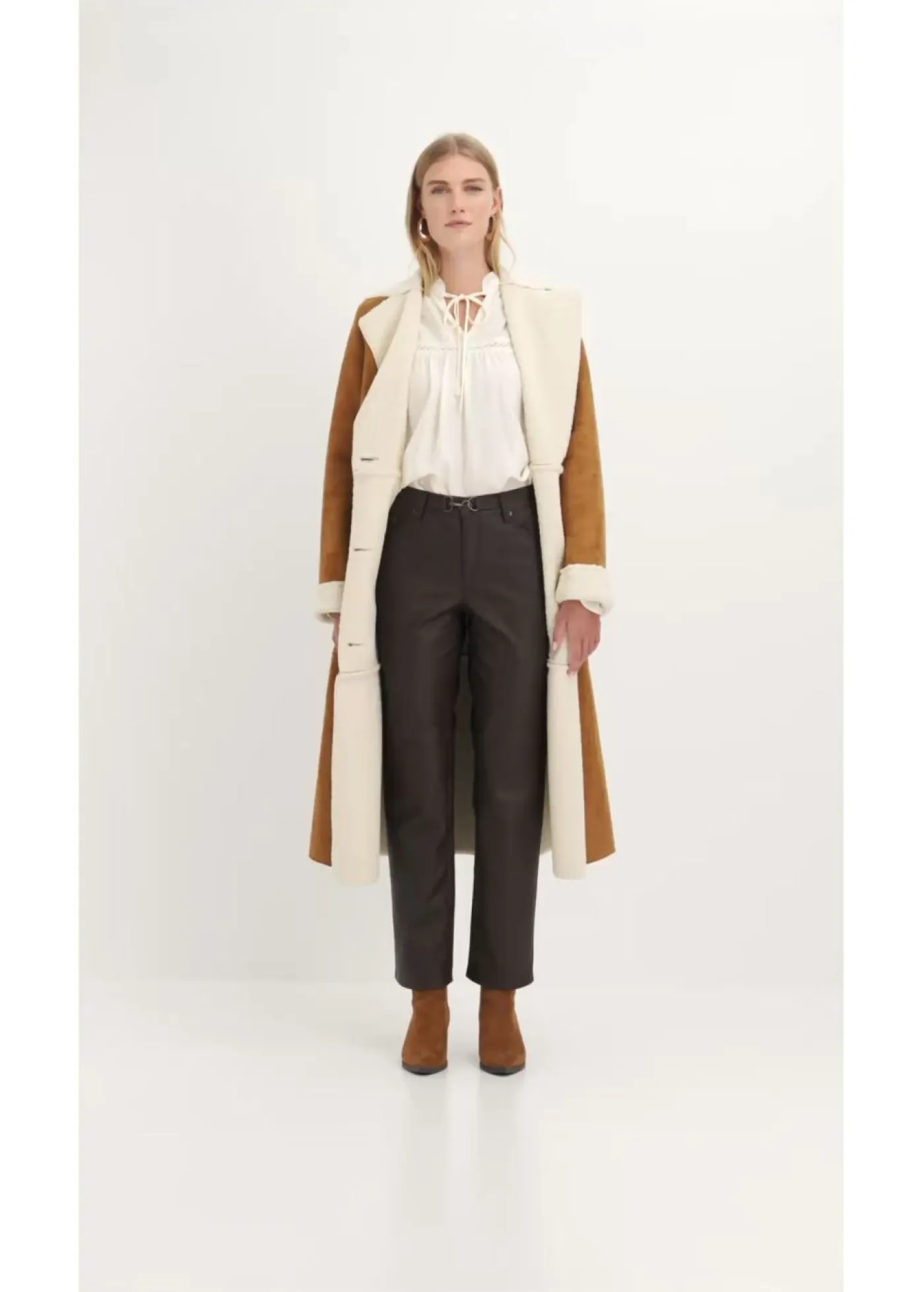 Best Pantalón de piel sintética con efecto desgastado Mujer Pantalones