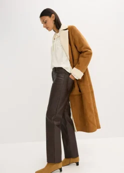 Best Pantalón de piel sintética con efecto desgastado Mujer Pantalones